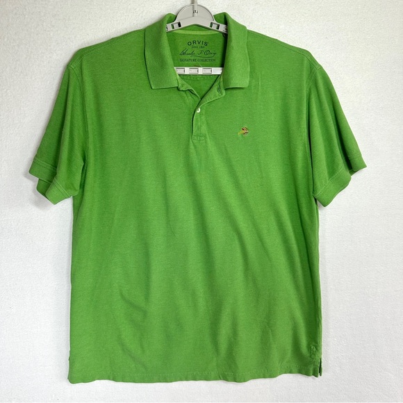 Orvis Signature Collection Polo Shirt Mens XL Green Pima Cotton Short Sleeve - Picture 1 of 9